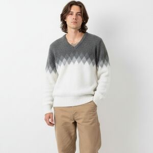 Vintage 90s Eclectic Grandpa Style Abstract Black Sweater Oversized Grunge Dad
